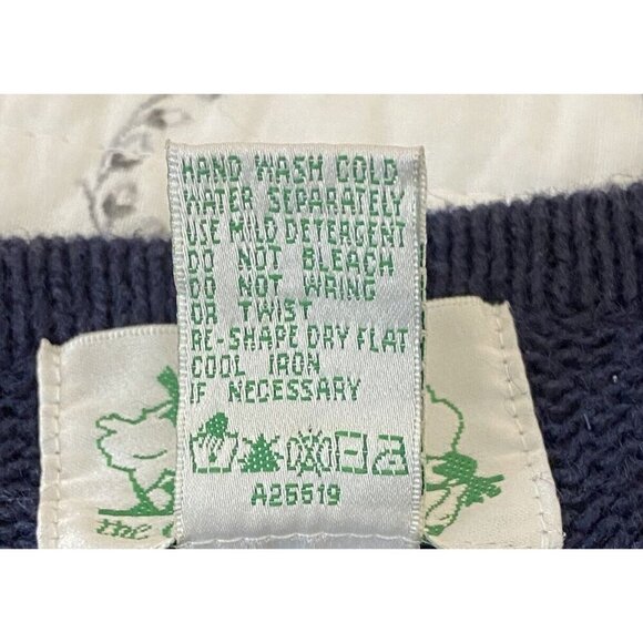 Vintage Quacker Factory Cat Holiday Christmas Light Sweater Cardigan Blue Medium - Picture 12 of 12